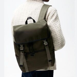 Zara Khaki Explorer Backpack